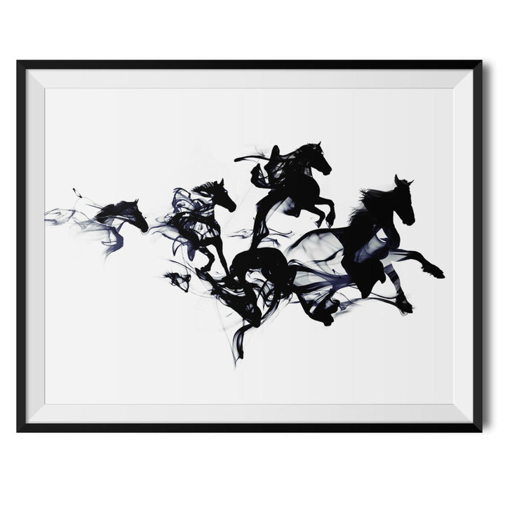 Black Horses Original Print - Robert Farkas - Wraptious