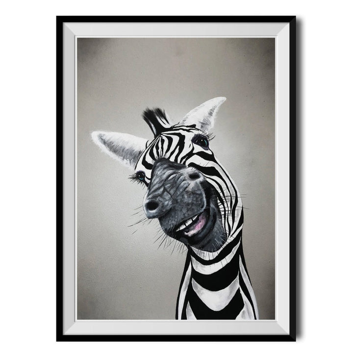 Cheeky Zebra Original Print - Adam Barsby - Wraptious