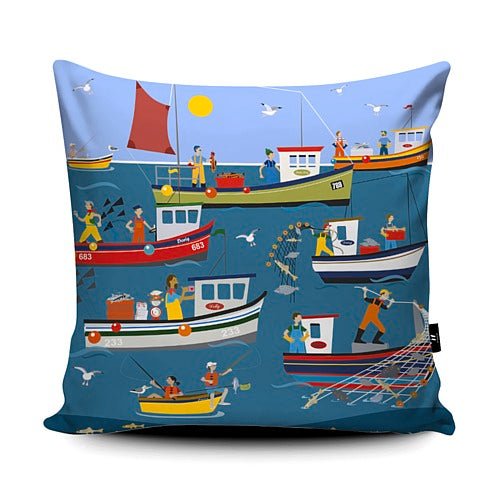 Fishing Fleet Cushion - Erica Sturla - Wraptious