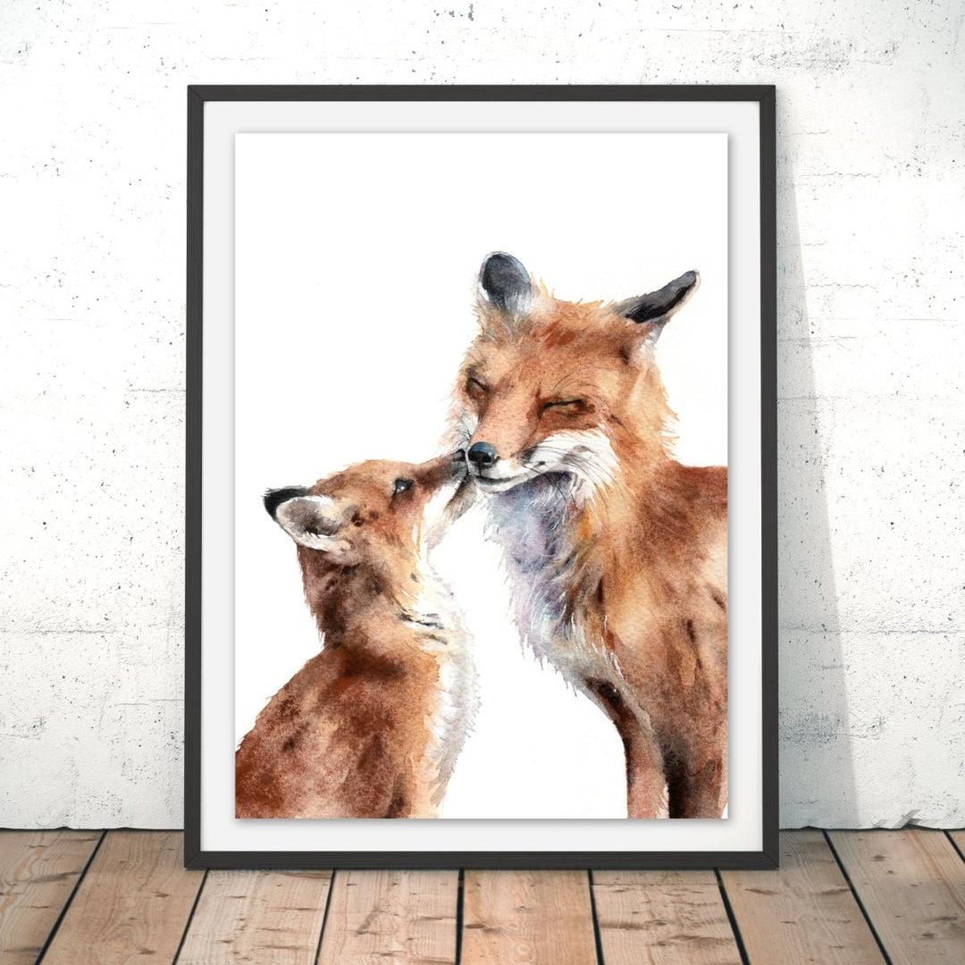 Fox Kiss Original Print - Marie Brown - Wraptious