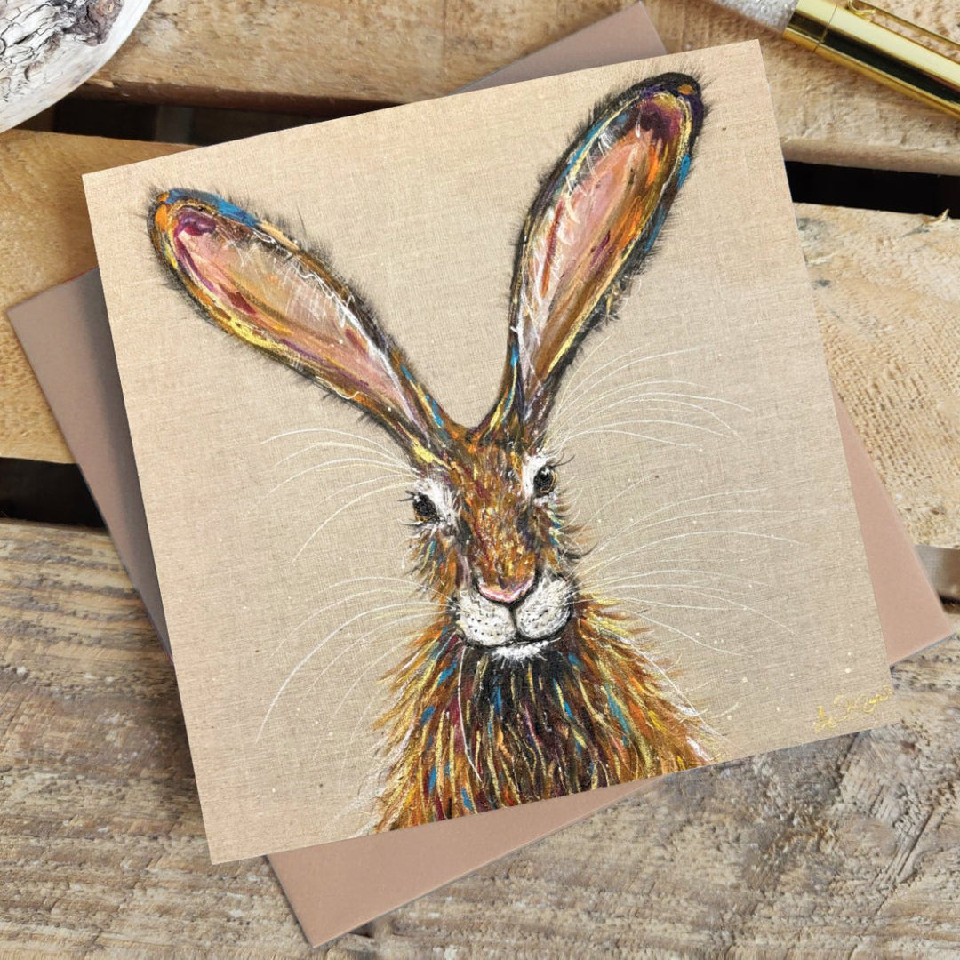 Linen Hare Greetings Card - Emma Haines - Wraptious