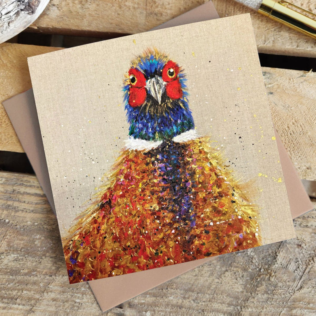 Linen Pheasant Greetings Card - Emma Haines - Wraptious
