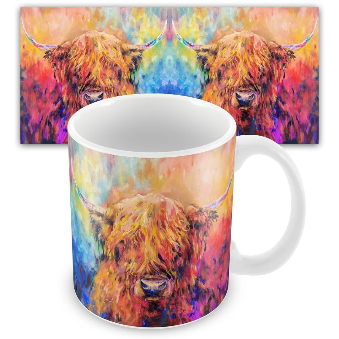 Rainbow Cow Ceramic Mug - Sue Gardner - Wraptious