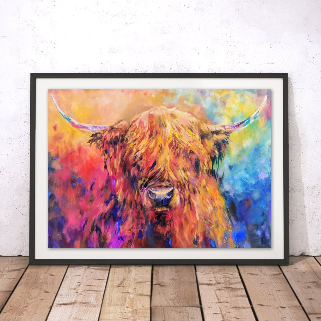 Rainbow Cow Original Print - Sue Gardner - Wraptious