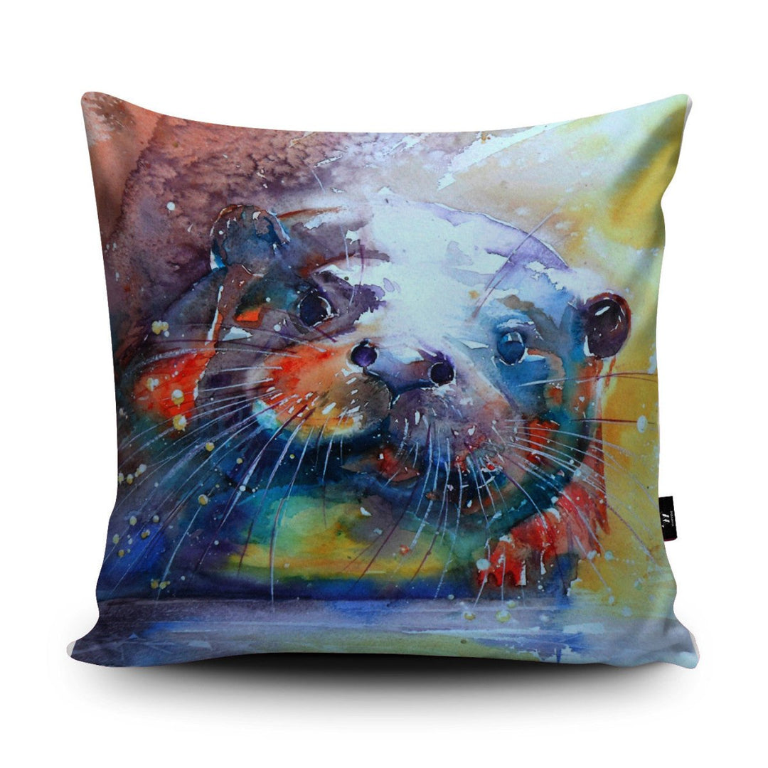 Rainbow Otter Cushion - Liz Chaderton - Wraptious