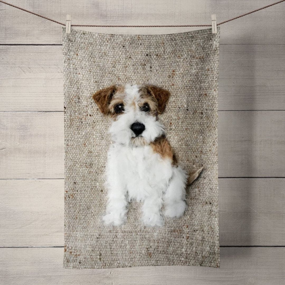 Rough Haired Jack Russell Tea Towel - Sharon Salt - Wraptious