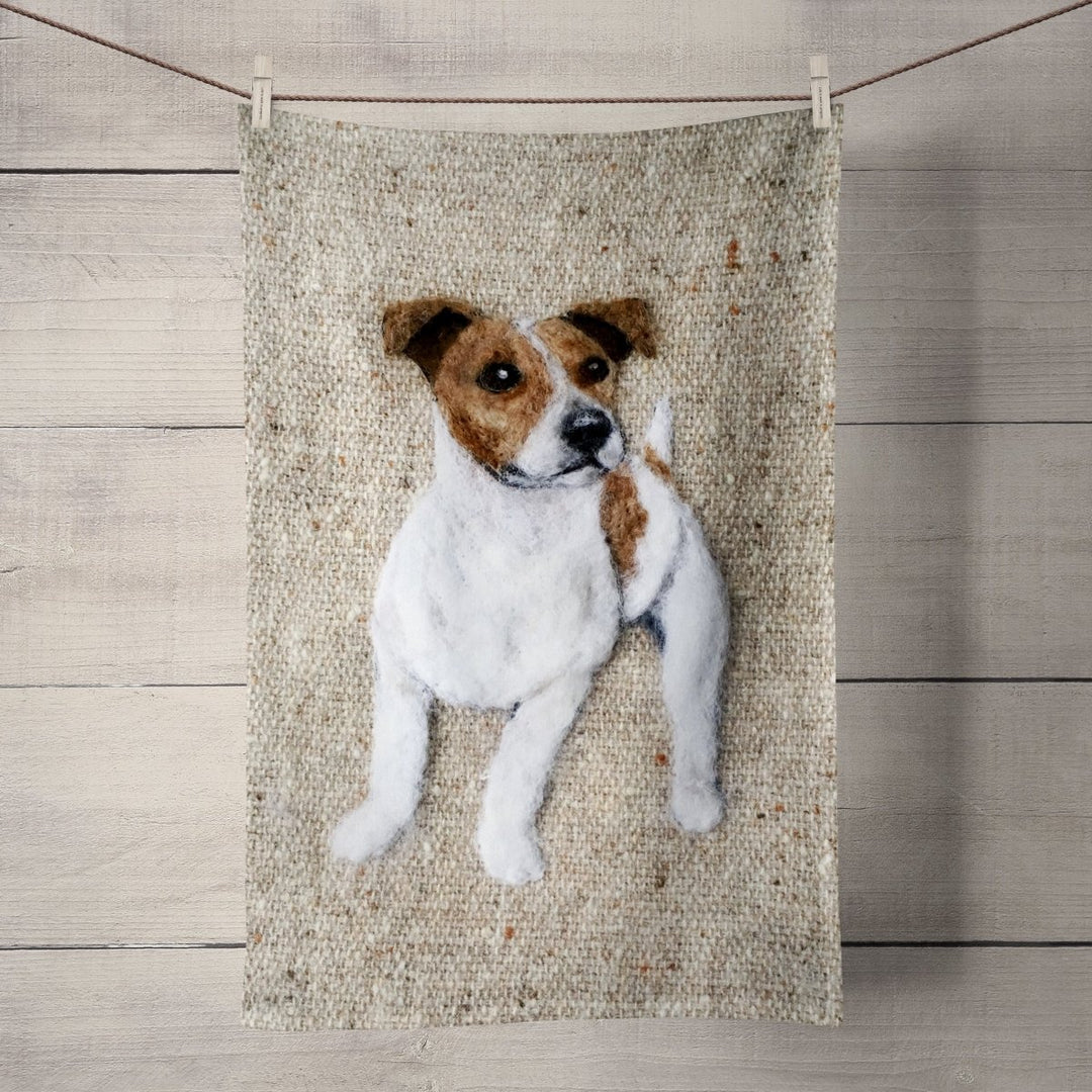 Smooth Haired Jack Russell Tea Towel - Sharon Salt - Wraptious