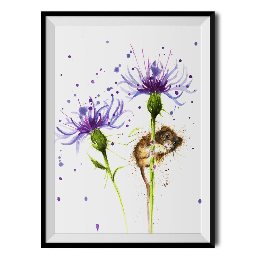 Splatter Cornflower Mouse Original Print - Katherine Williams - Wraptious