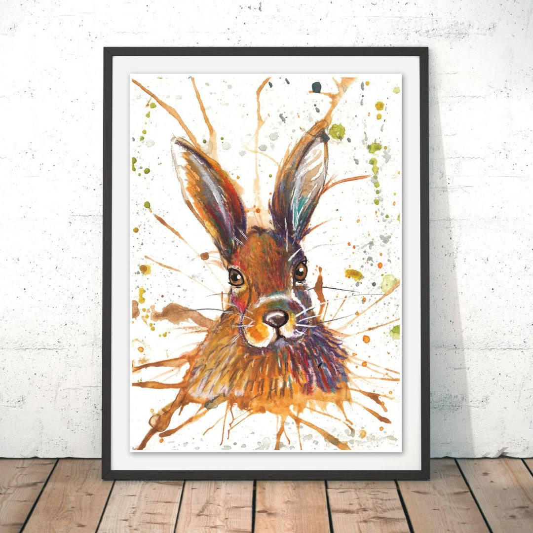 Splatter Hare Original Print - Katherine Williams - Wraptious