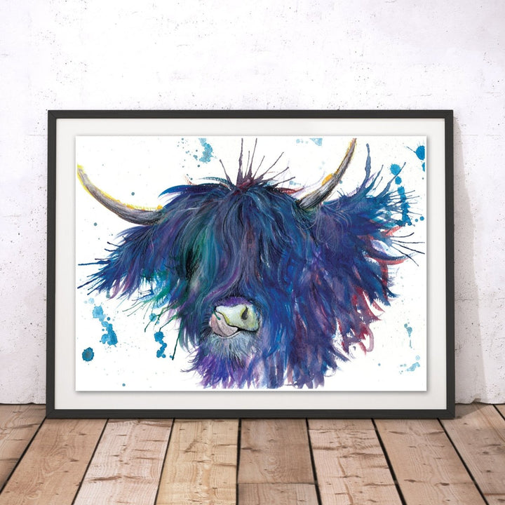 Splatter Highland Cow Original Print - Katherine Williams - Wraptious