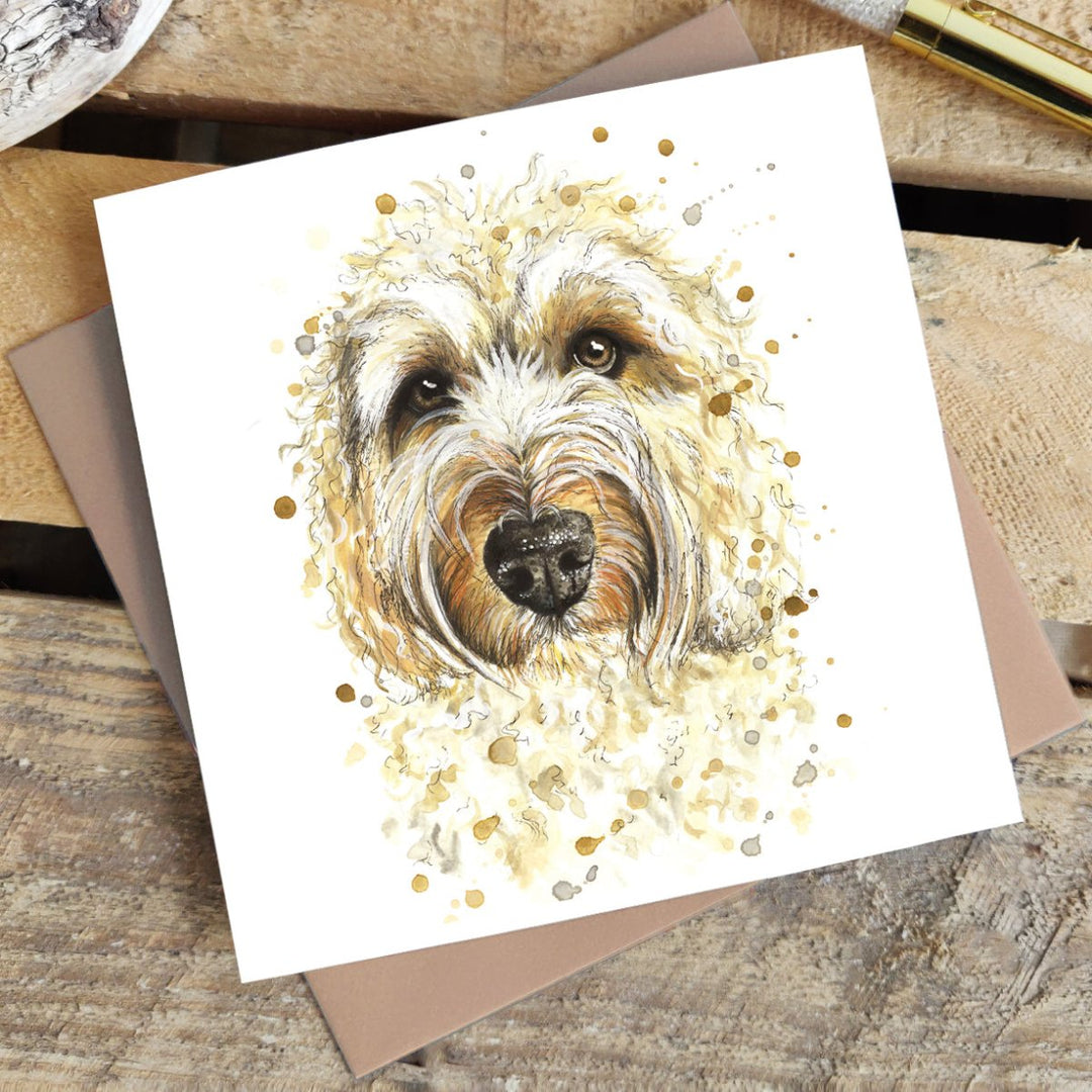 Splatter Labradoodle Greetings Card - Katherine Williams - Wraptious