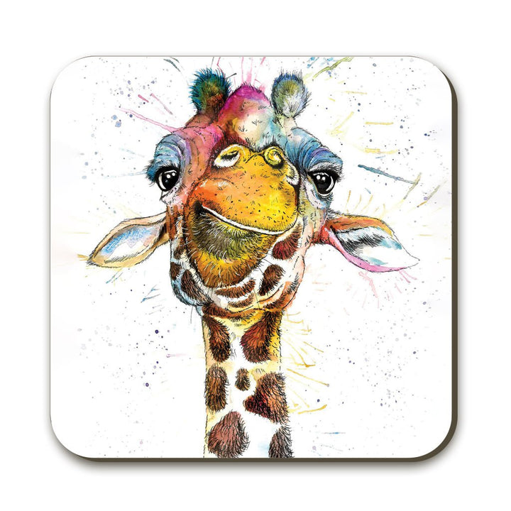 Splatter Rainbow Giraffe Coaster - Katherine Williams - Wraptious