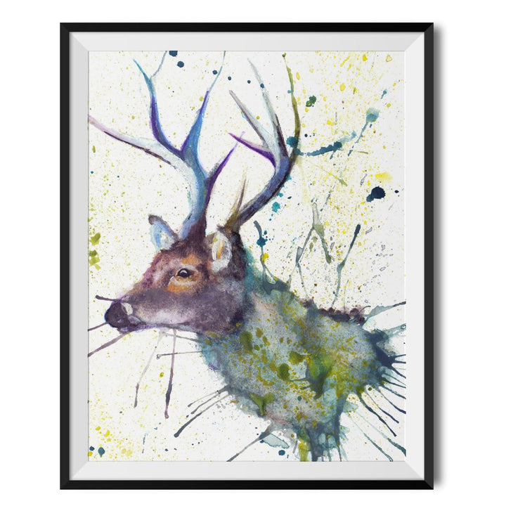 Splatter Stag Original Print - Katherine Williams - Wraptious