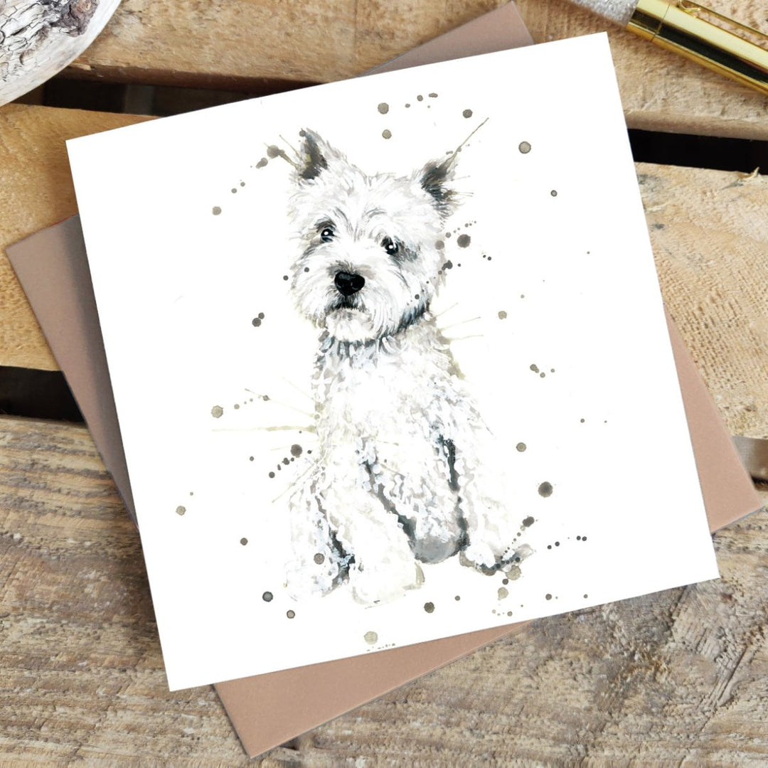 Splatter Westie Greetings Card - Katherine Williams - Wraptious