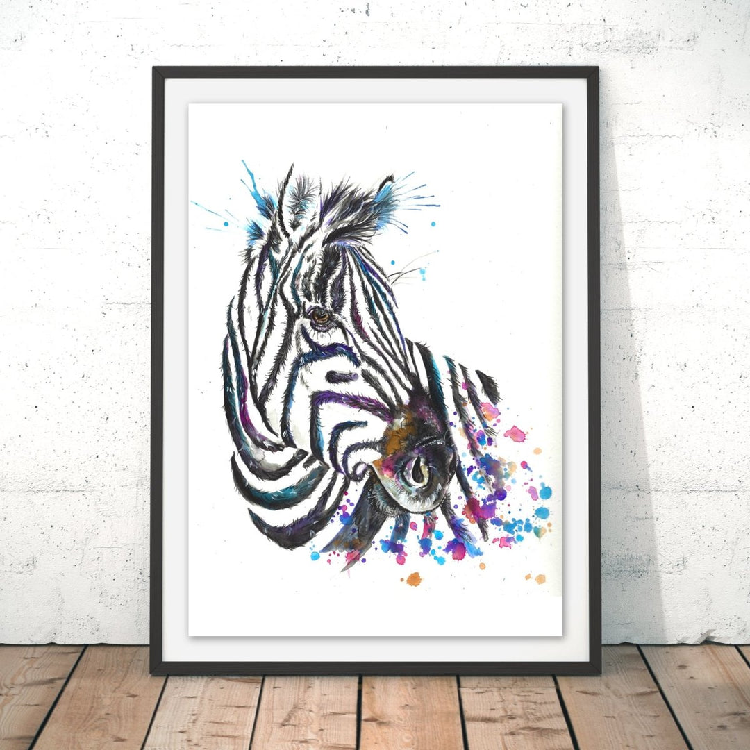 Splatter Zebra Original Print - Katherine Williams - Wraptious