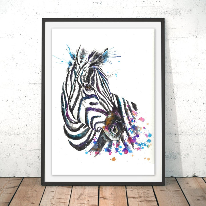 Splatter Zebra Original Print - Katherine Williams - Wraptious