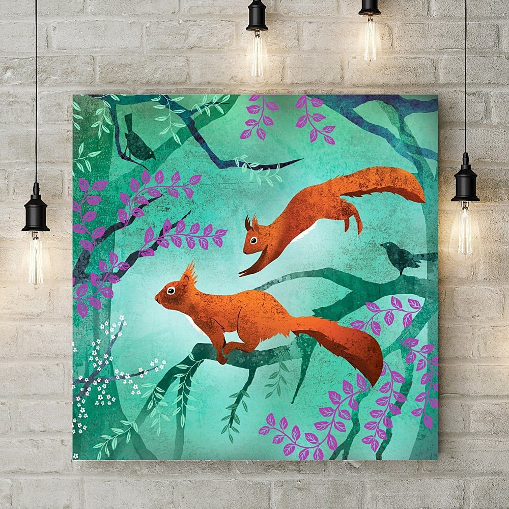 Squirrels in the Branches Deluxe Canvas - Charlotte Anne - Wraptious