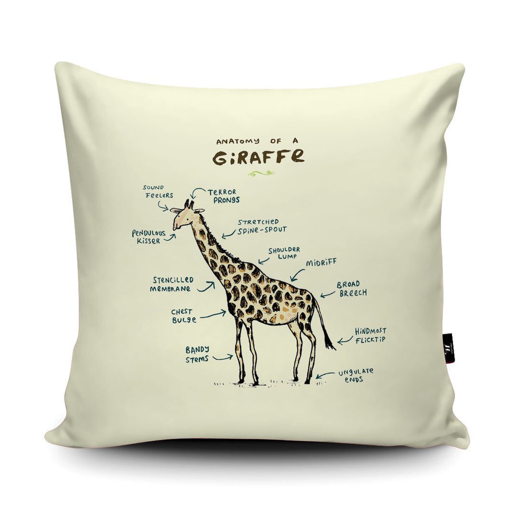 Anatomy Of A Giraffe Cushion - Sophie Corrigan - Wraptious