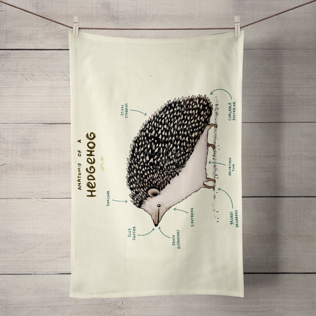 Anatomy of a Hedgehog Tea Towel - Sophie Corrigan - Wraptious