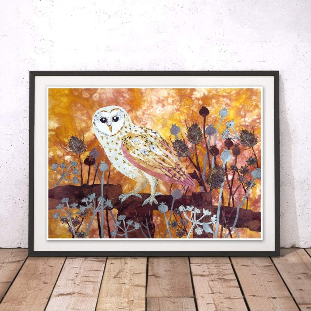 Autumn Barn Owl Original Print - Kate Findlay - Wraptious