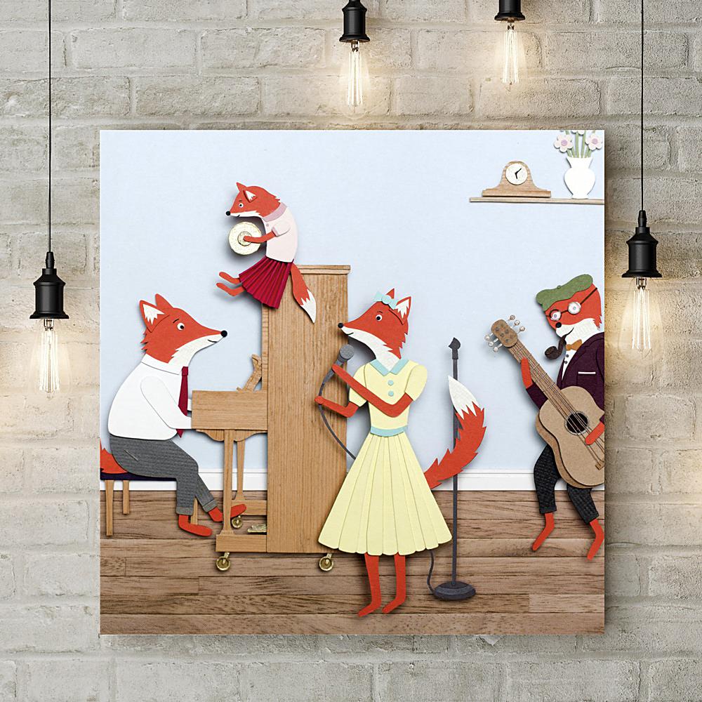 Band of Foxes Deluxe Canvas - Rachael Edwards - Wraptious