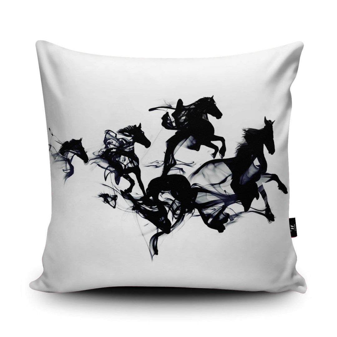 Black Horses Cushion - Robert Farkas - Wraptious