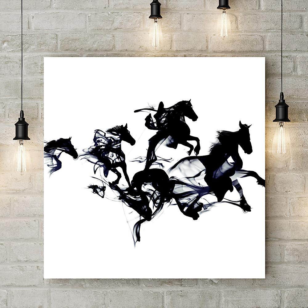 Black Horses Deluxe Canvas - Robert Farkas - Wraptious