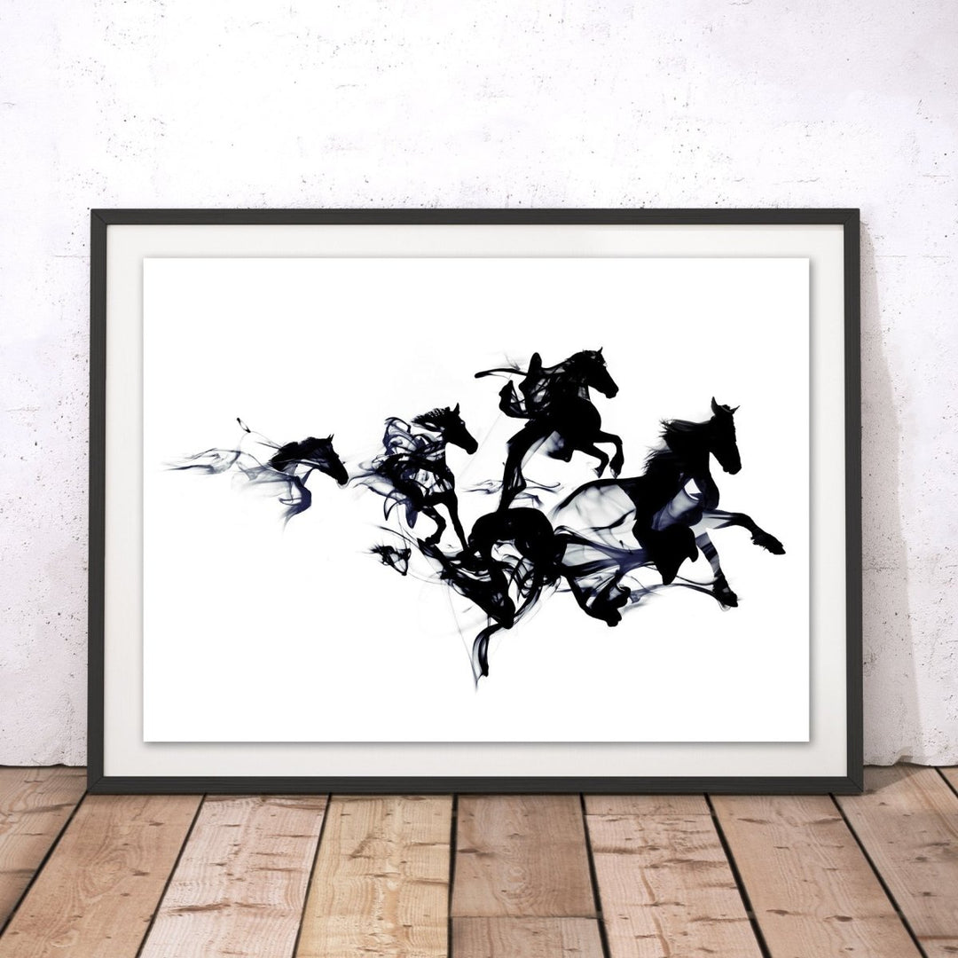 Black Horses Original Print - Robert Farkas - Wraptious