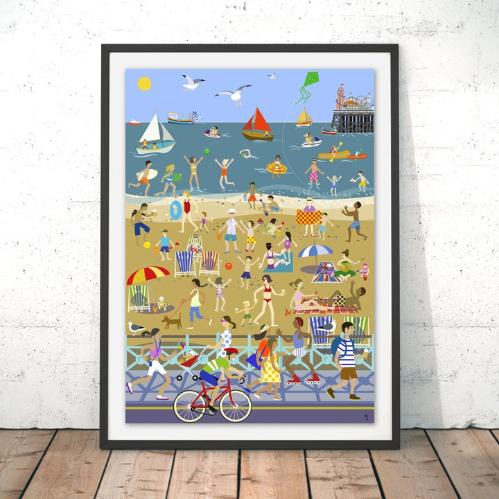 Brighton Beach Original Print - Erica Sturla - Wraptious