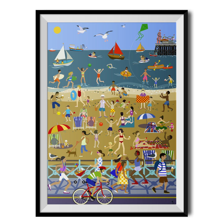 Brighton Beach Original Print - Erica Sturla - Wraptious