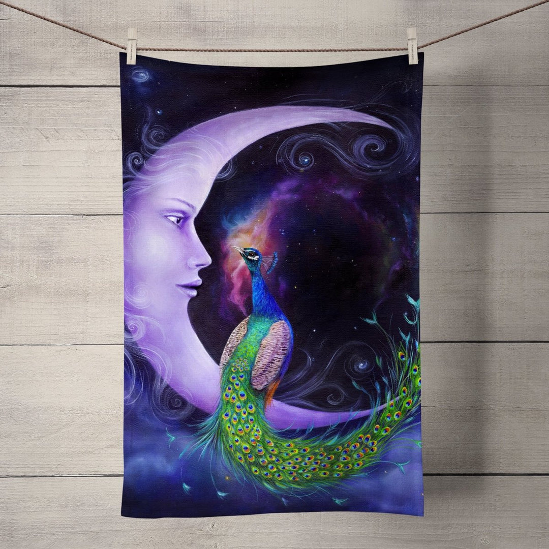 Cosmic Dreams Tea Towel - River Peacock - Wraptious