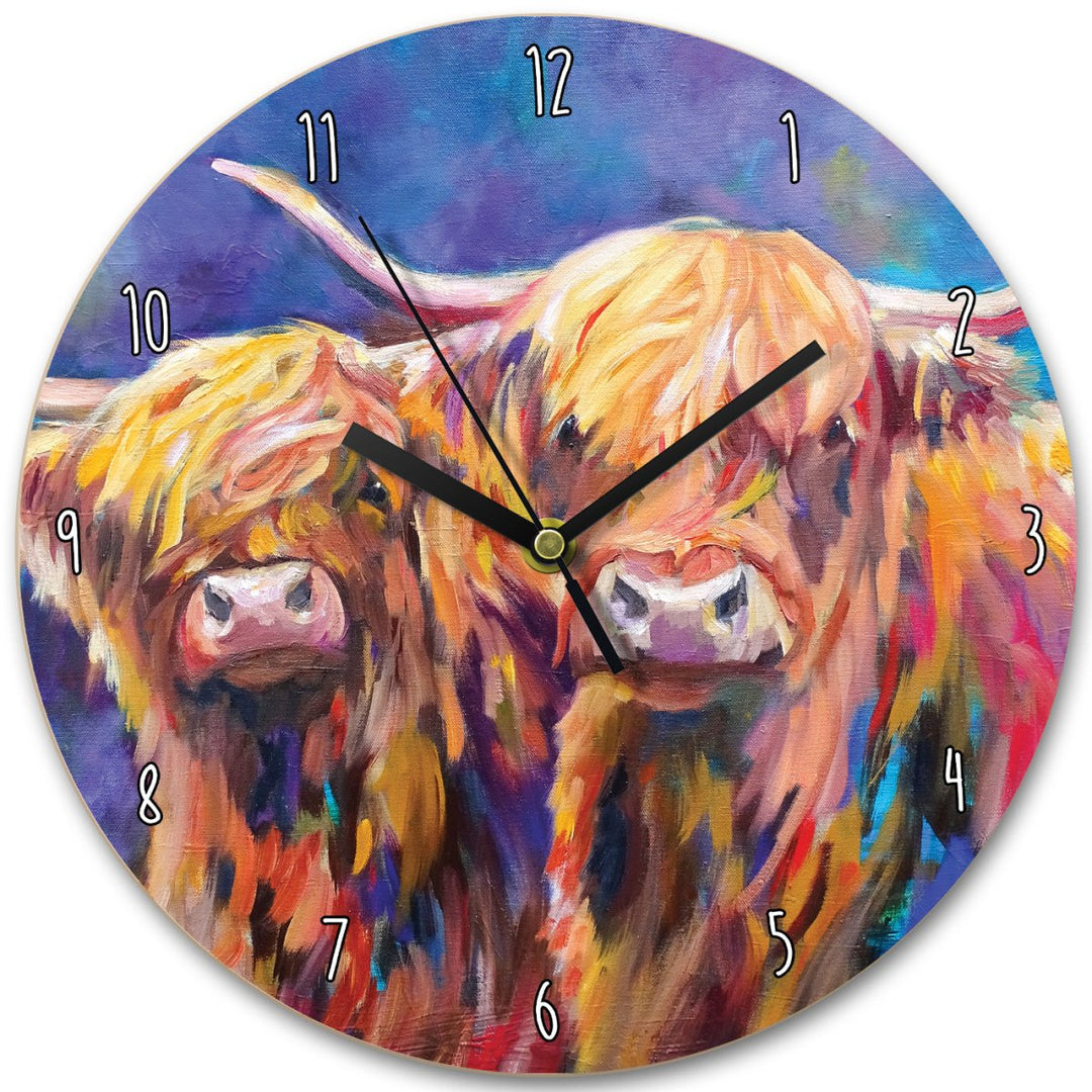Cow Couple Clock - Sue Gardner - Wraptious