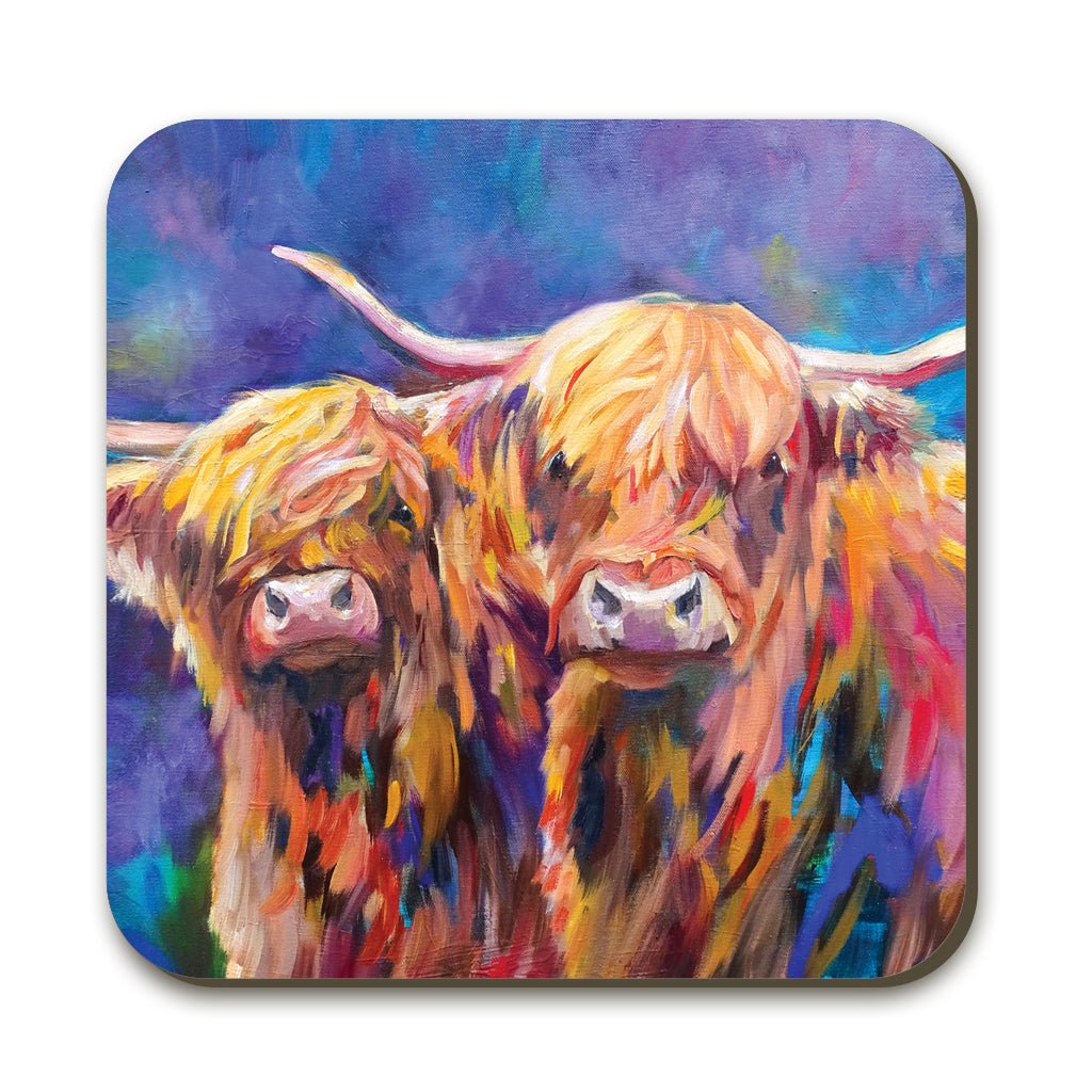 Cow Couple Coaster - Sue Gardner - Wraptious