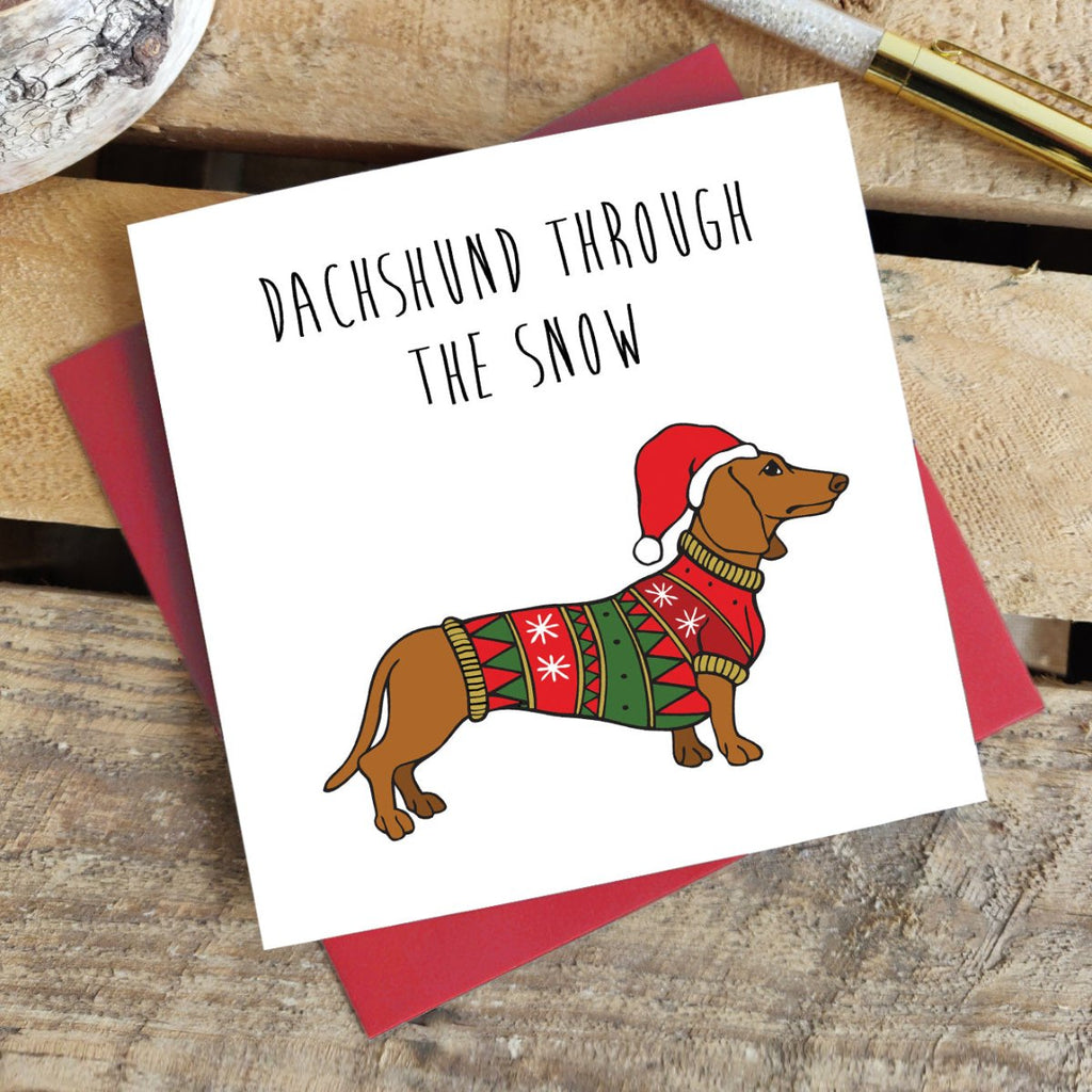 Dachshund Through the Snow Greetings Card - StoneFoxes - Wraptious