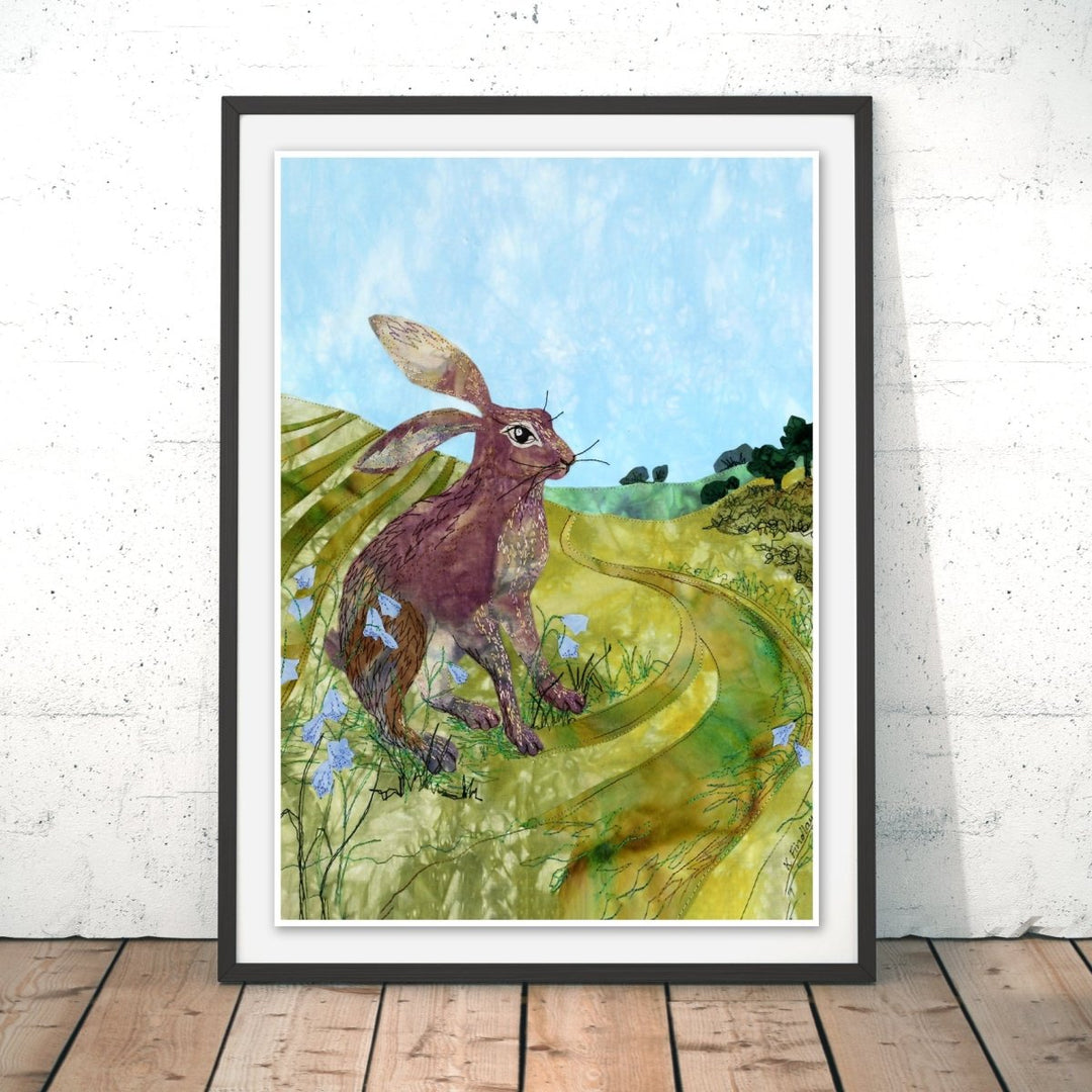 Downland Hare Original Print - Kate Findlay - Wraptious