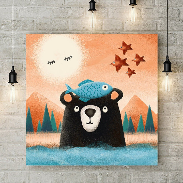 Fish and Bears Day Off Deluxe Canvas - Jonathan Willoughby - Wraptious