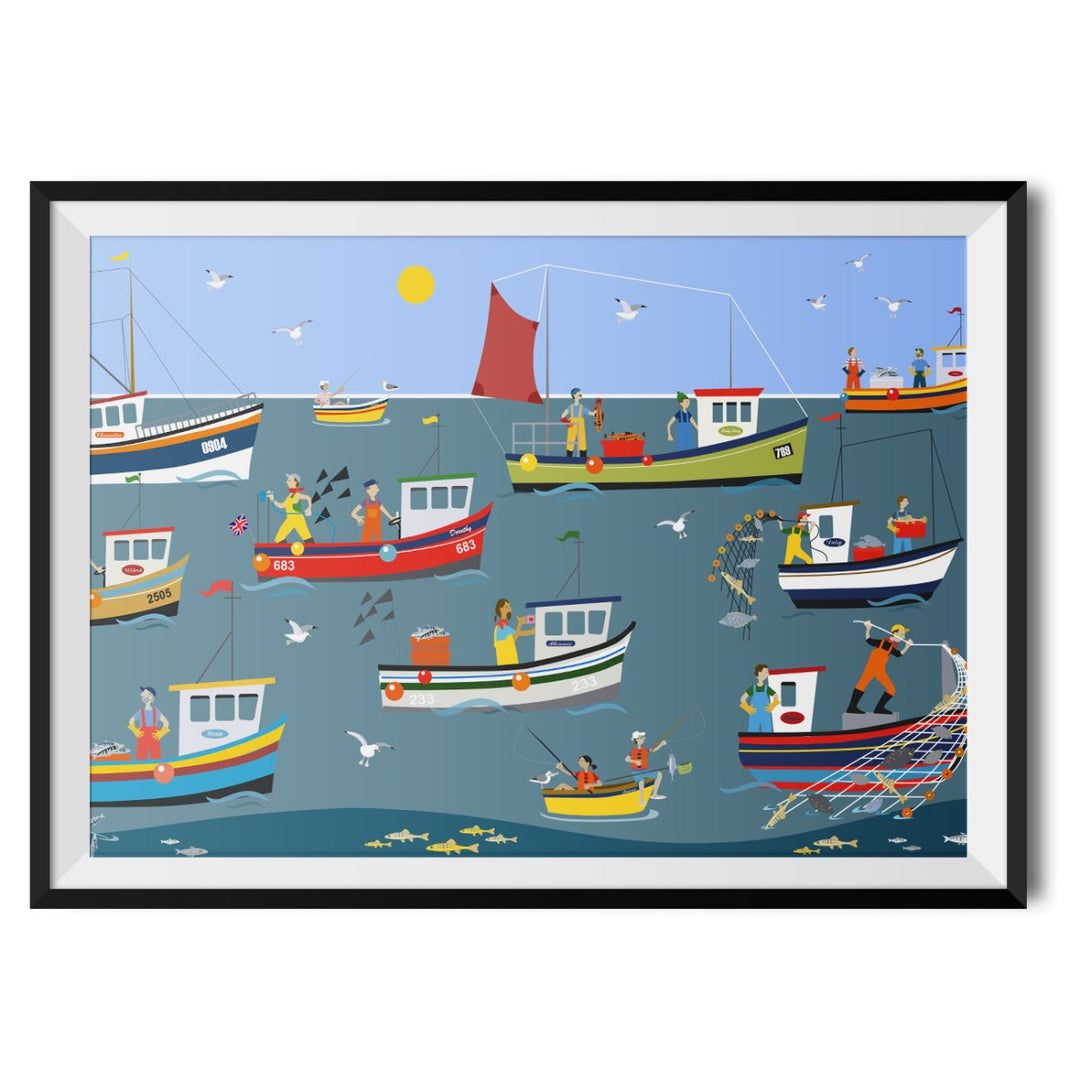 Fishing Fleet Original Print - Erica Sturla - Wraptious