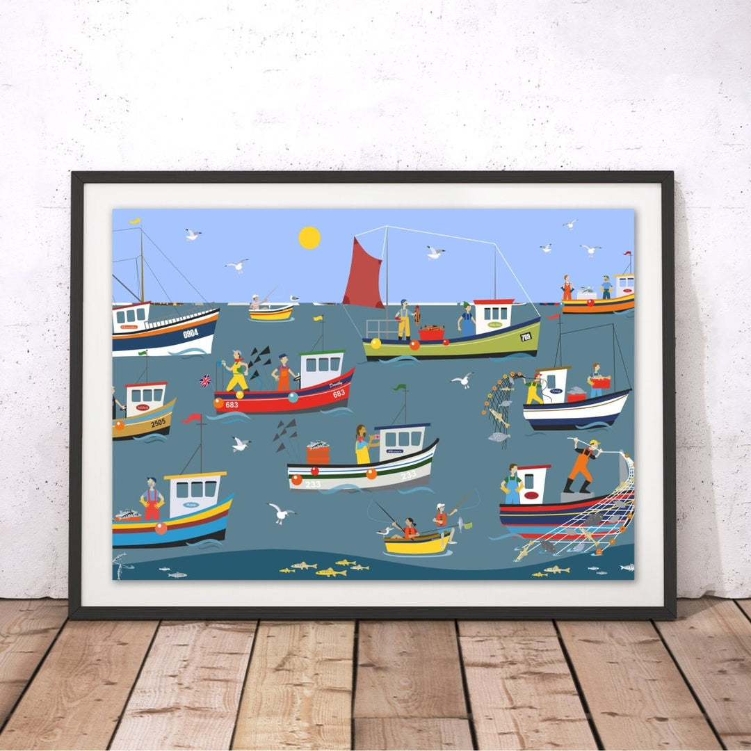 Fishing Fleet Original Print - Erica Sturla - Wraptious