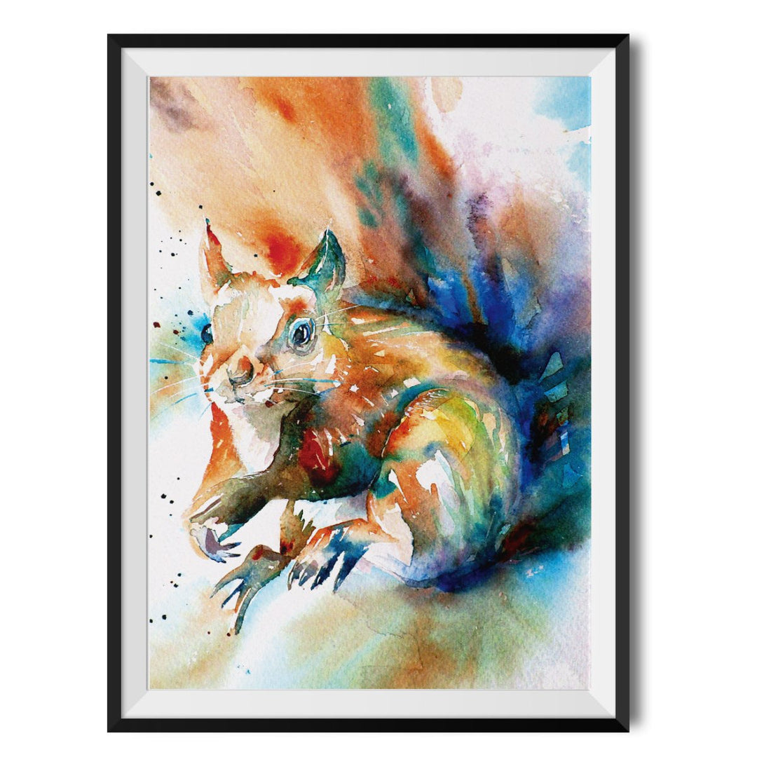 Formby Red Squirrel Original Print - Liz Chaderton - Wraptious