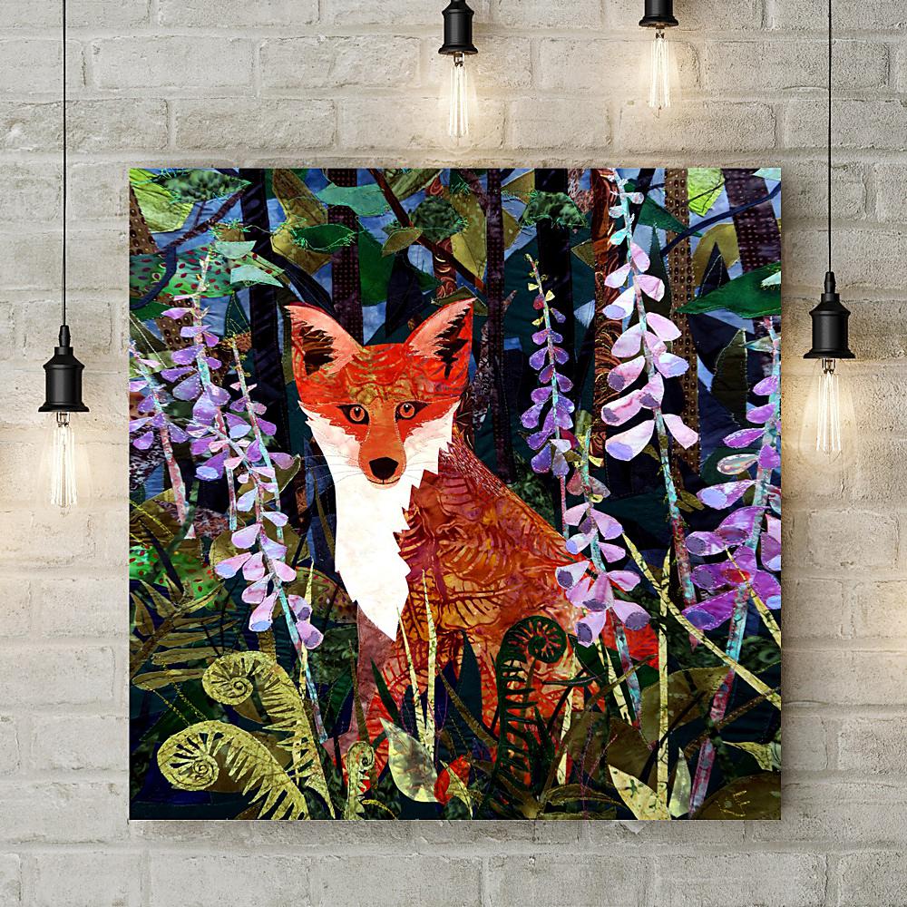 Fox in Foxgloves Deluxe Canvas - Kate Findlay - Wraptious