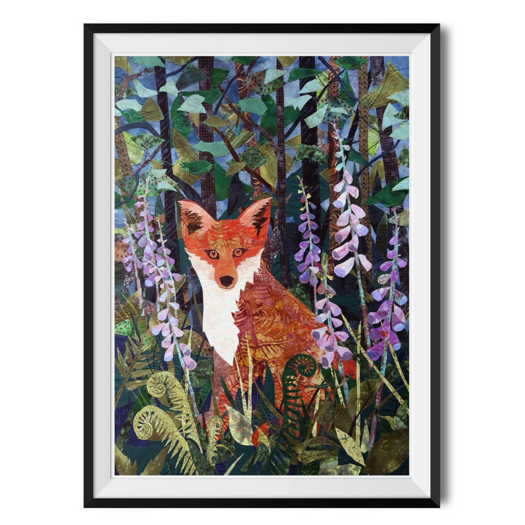 Fox in Foxgloves Original Print - Kate Findlay - Wraptious