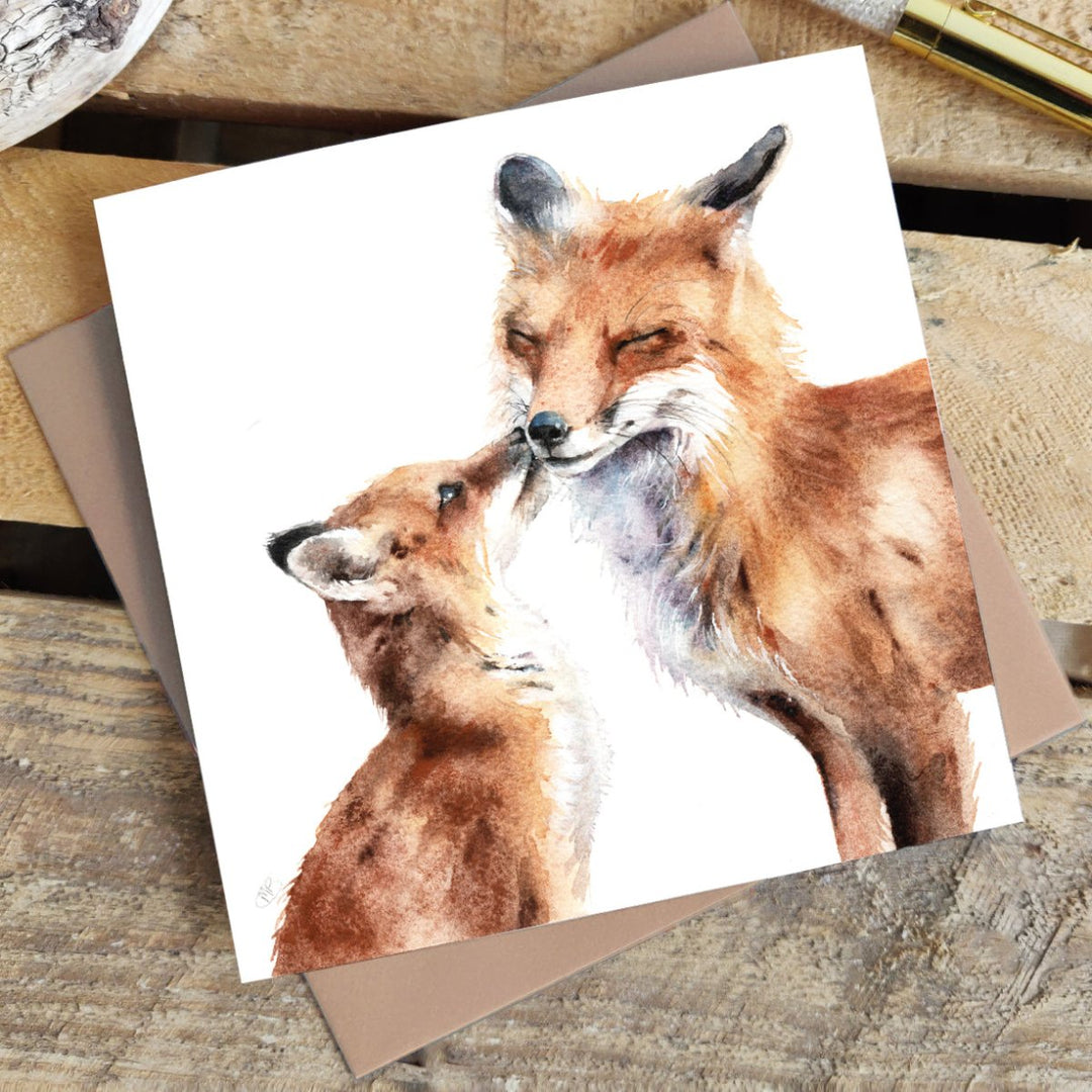 Fox Kiss Greetings Card - Marie Brown - Wraptious
