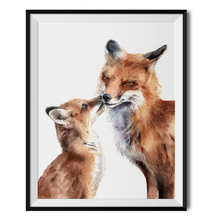 Fox Kiss Original Print - Marie Brown - Wraptious
