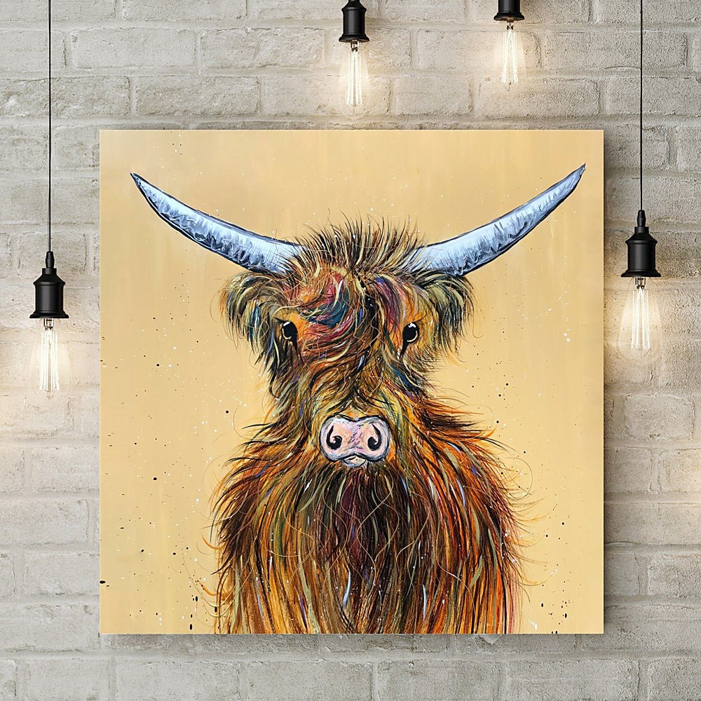 Golden Highland Cow Deluxe Canvas - Emma Haines - Wraptious
