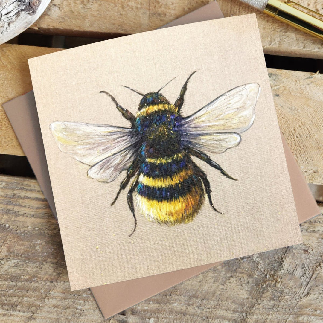 Linen Bee Greetings Card - Emma Haines - Wraptious