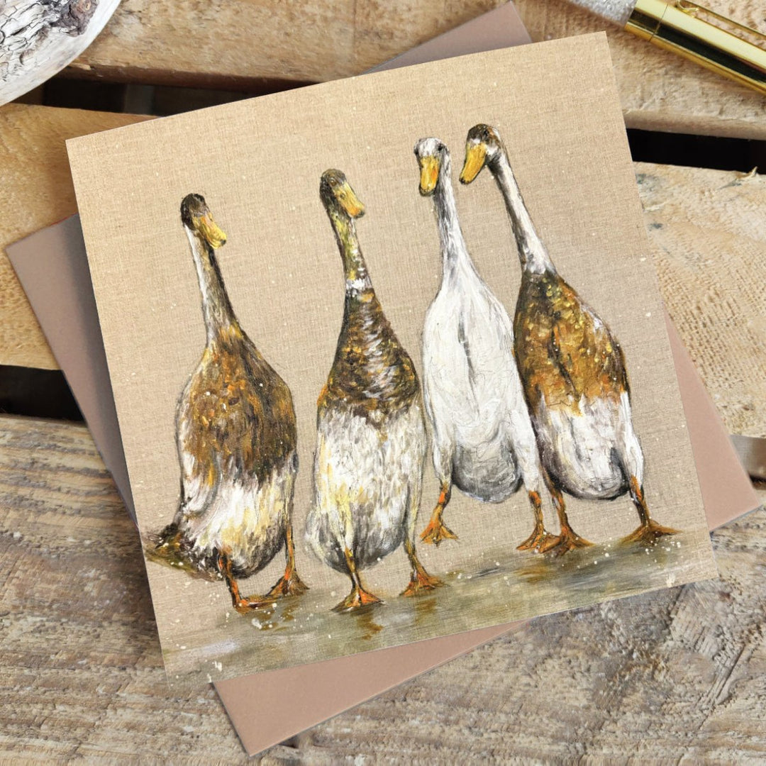 Linen Geese Greetings Card - Emma Haines - Wraptious