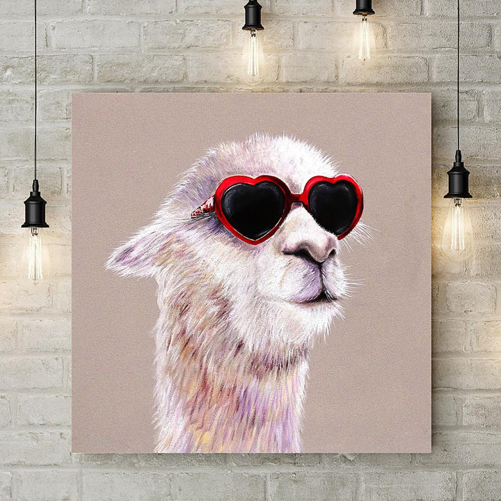 Llama in Love Deluxe Canvas - Adam Barsby - Wraptious