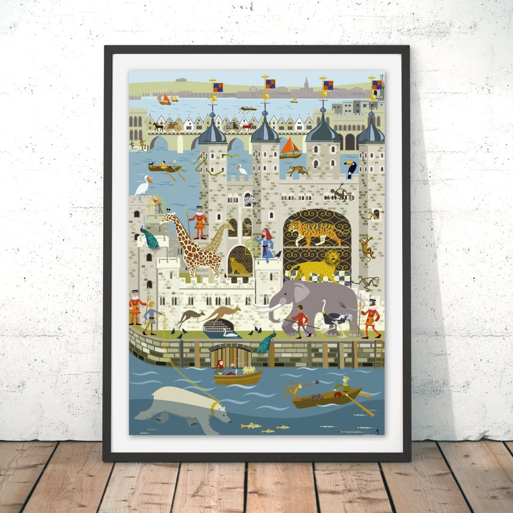 Menagerie in the Tower of London Original Print - Erica Sturla - Wraptious