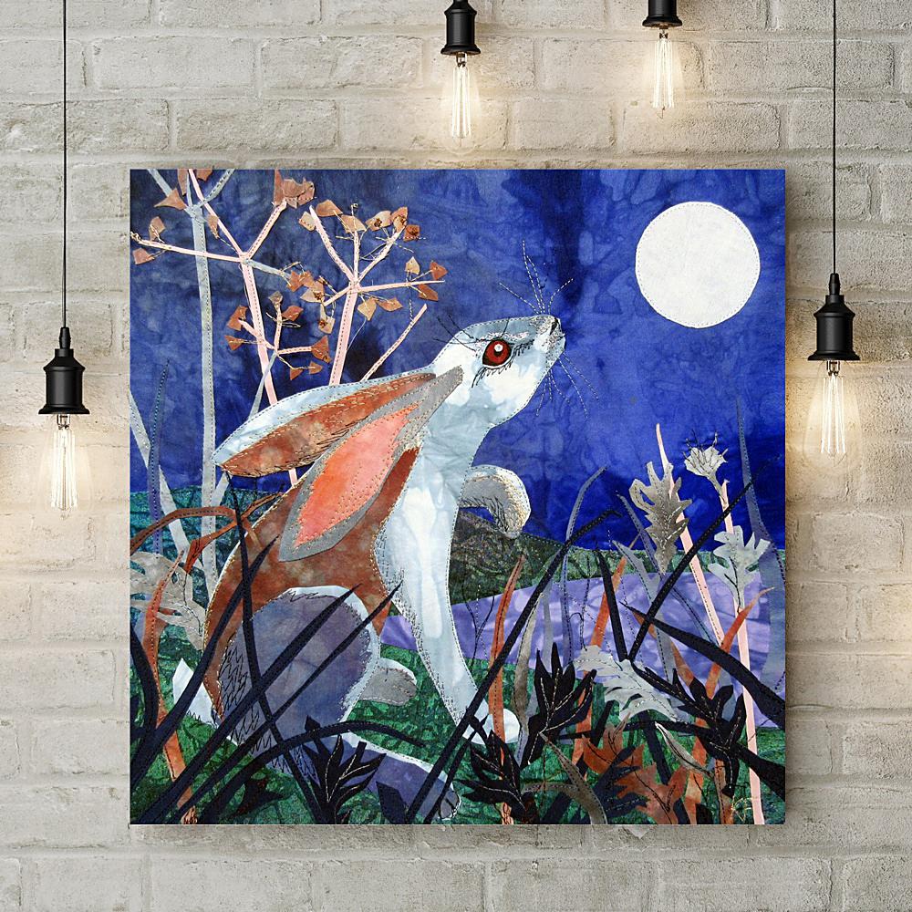 Moonlight Hare Deluxe Canvas - Kate Findlay - Wraptious