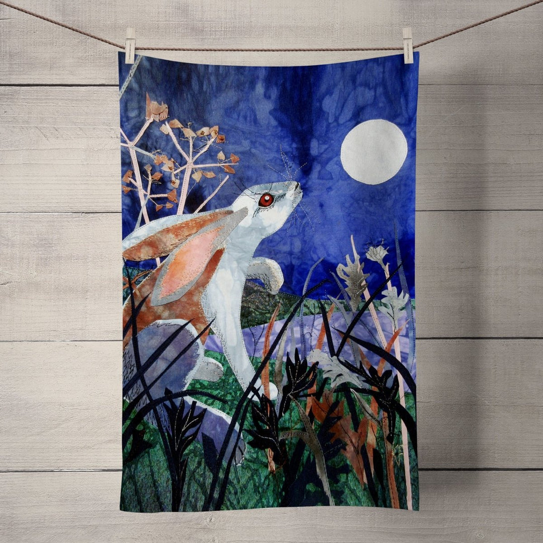 Moonlight Hare Tea Towel - Kate Findlay - Wraptious